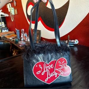 Vintage I love Lucy purse with feather trim